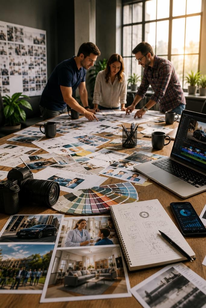 Strategy becomes results — salesperson with customers
